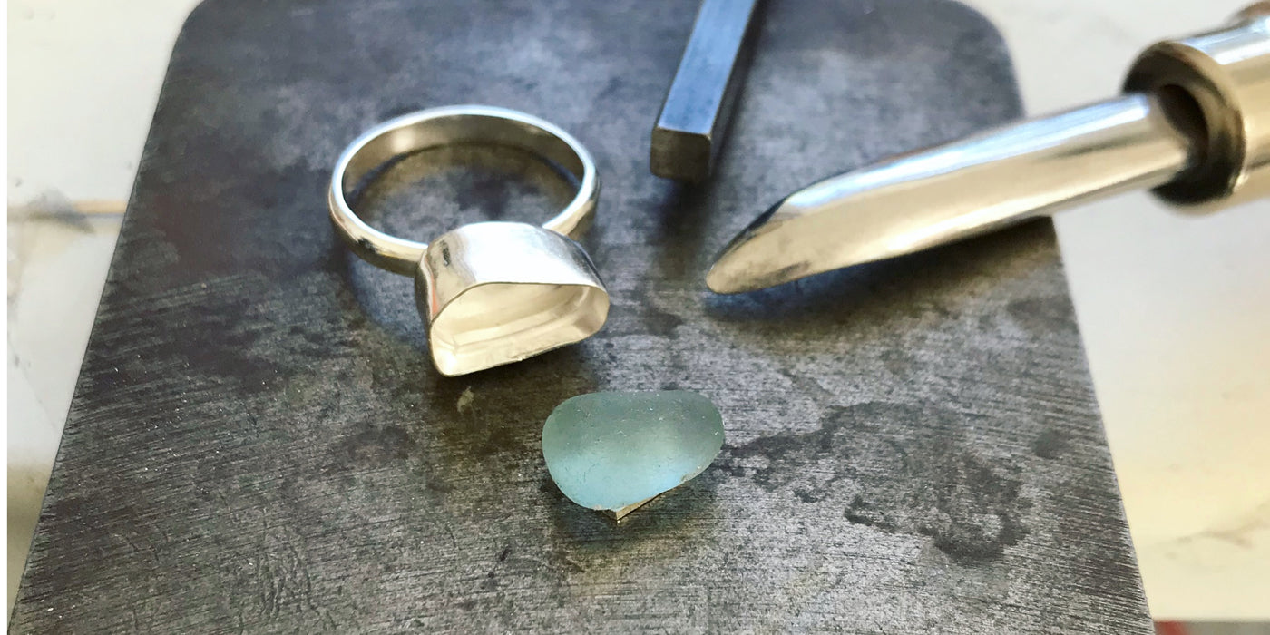 handmade seaglass ring australia