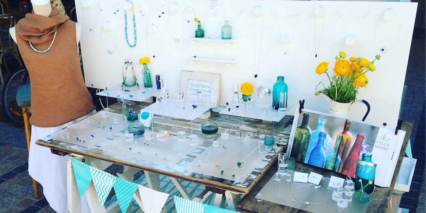 kriket Broadhurst seaglass jewellery at manly markets in Sydney
