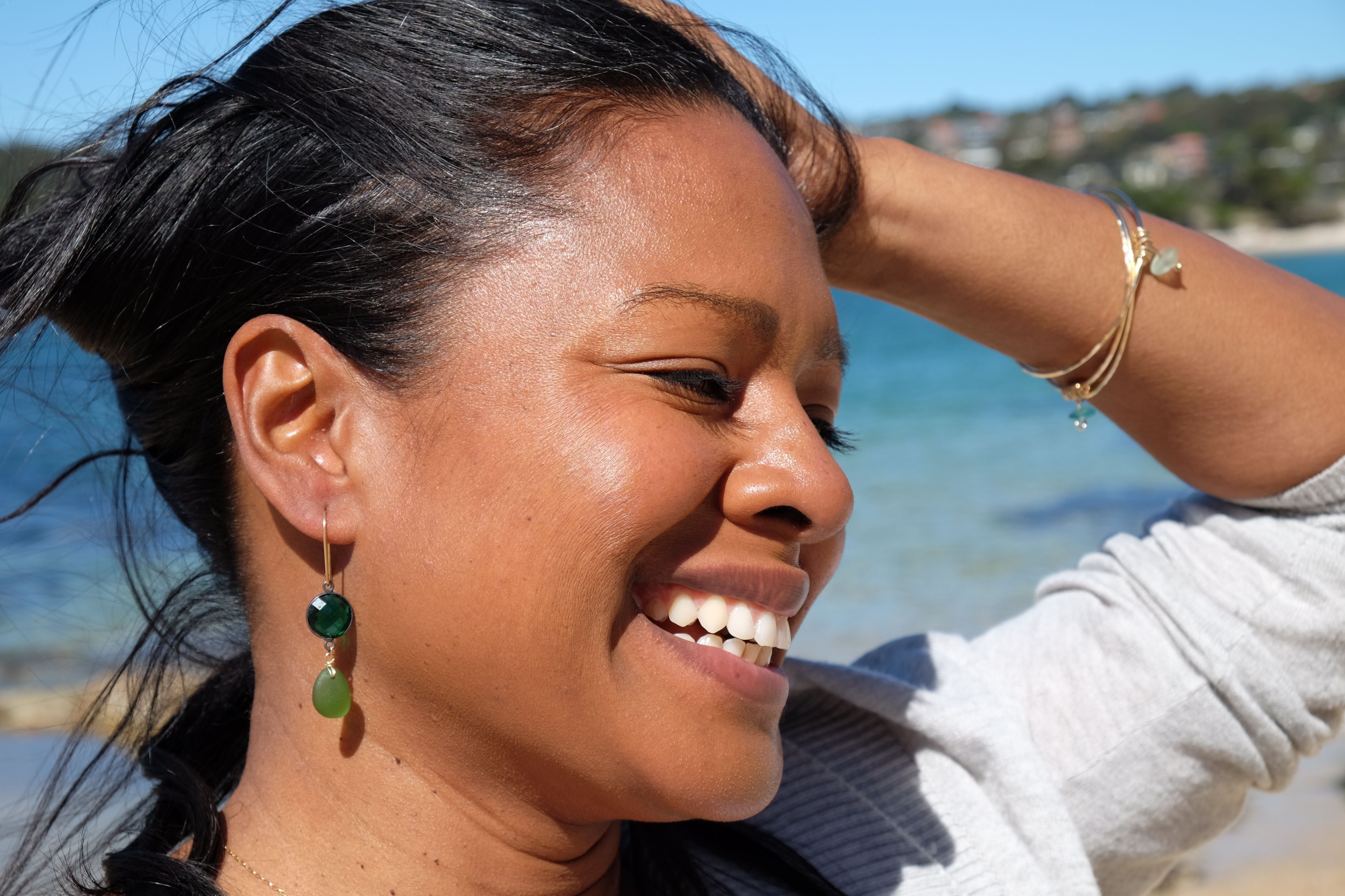 Green Silver & Gold Jewellery Australia Unique Sea Glass Jewellery