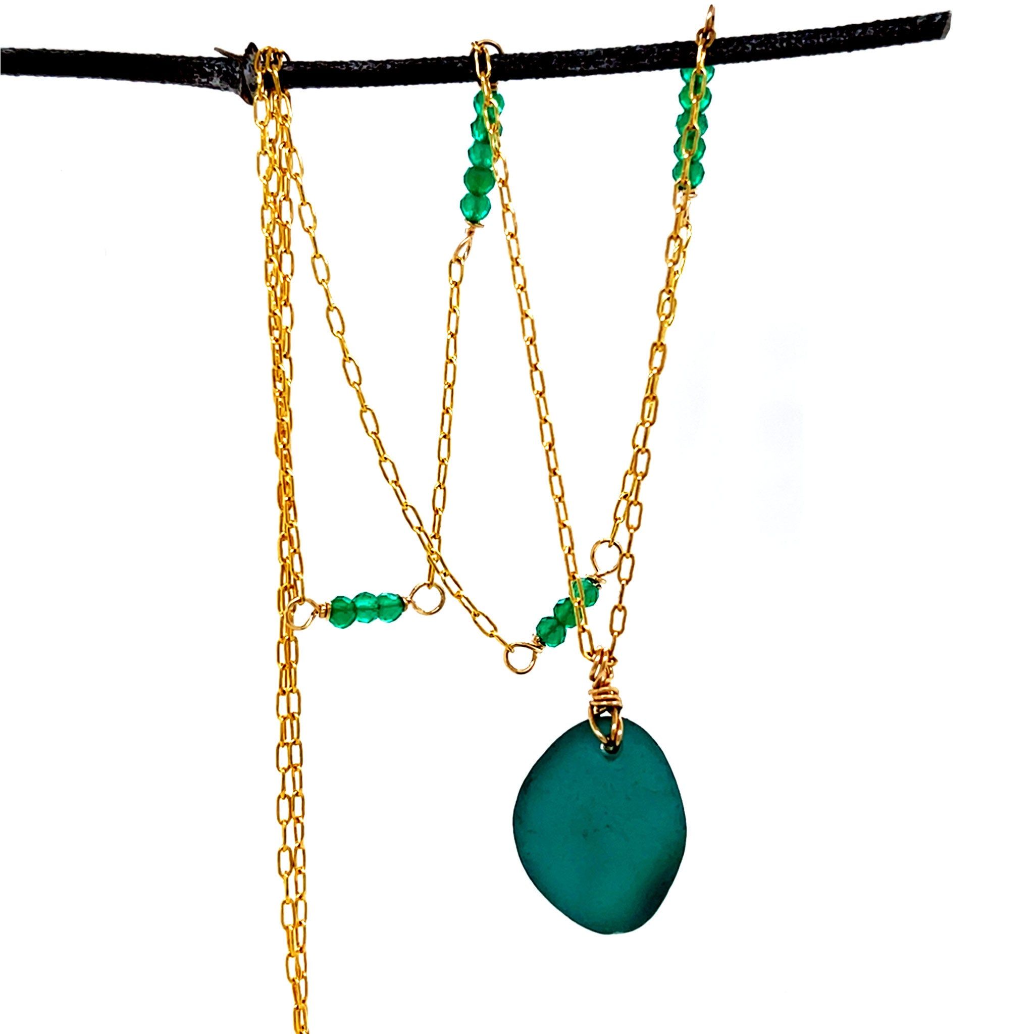 teal gold chain
