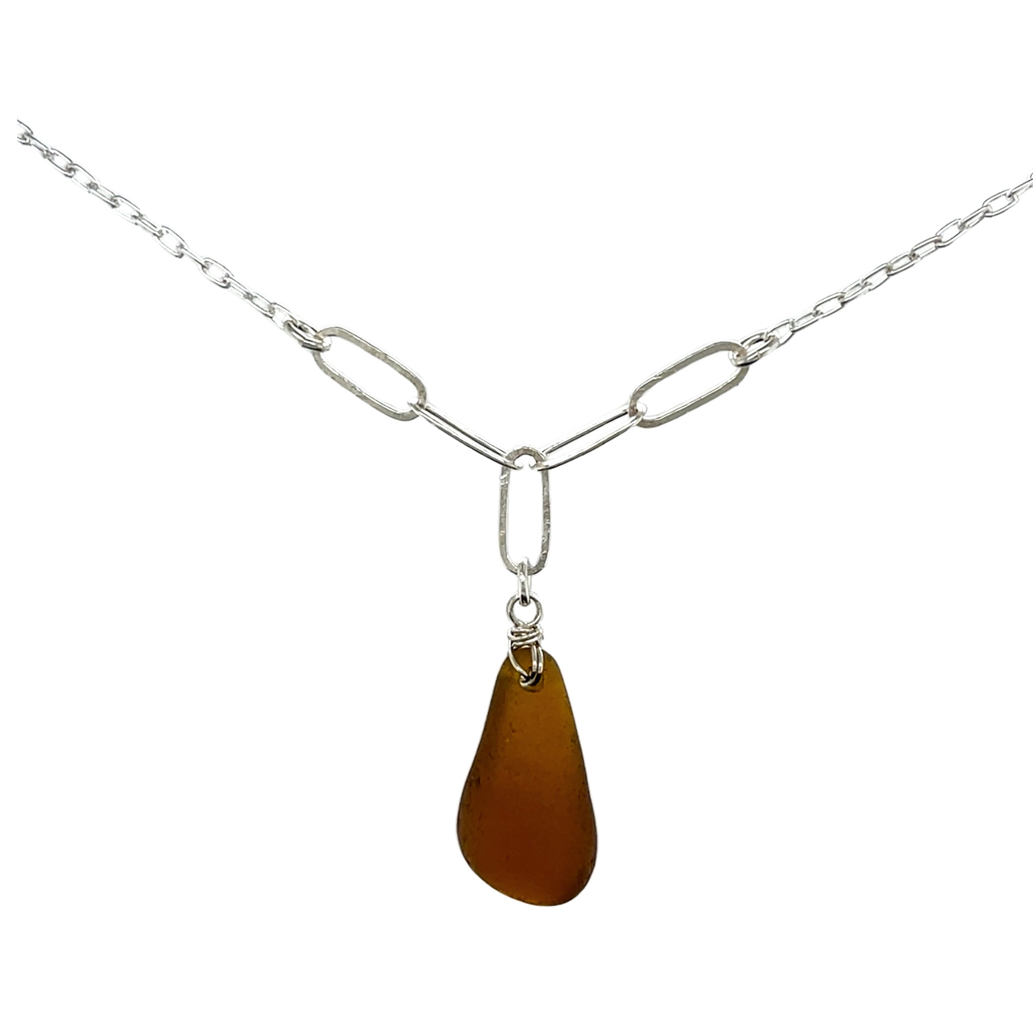 paperclip silver necklace