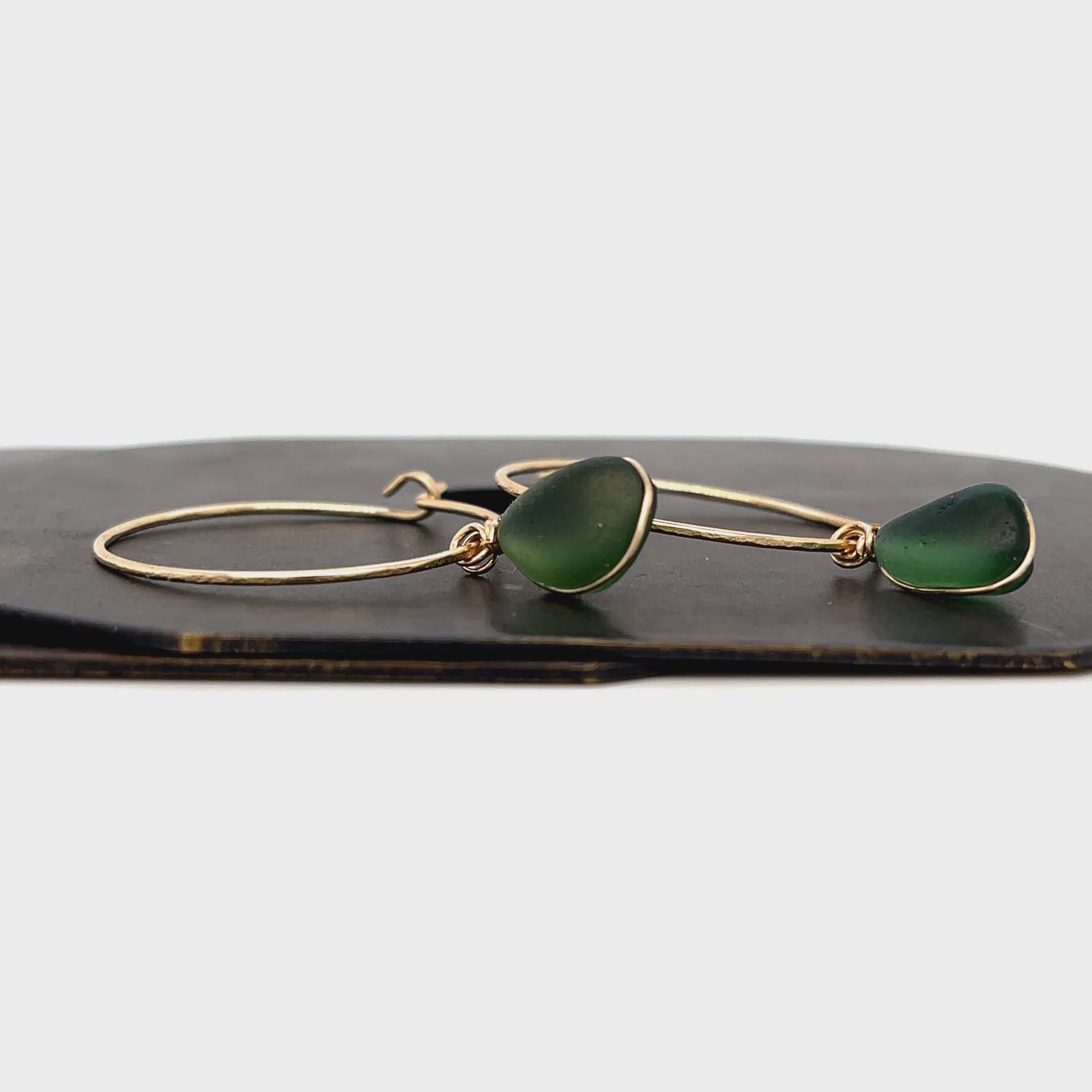 green glass earrings