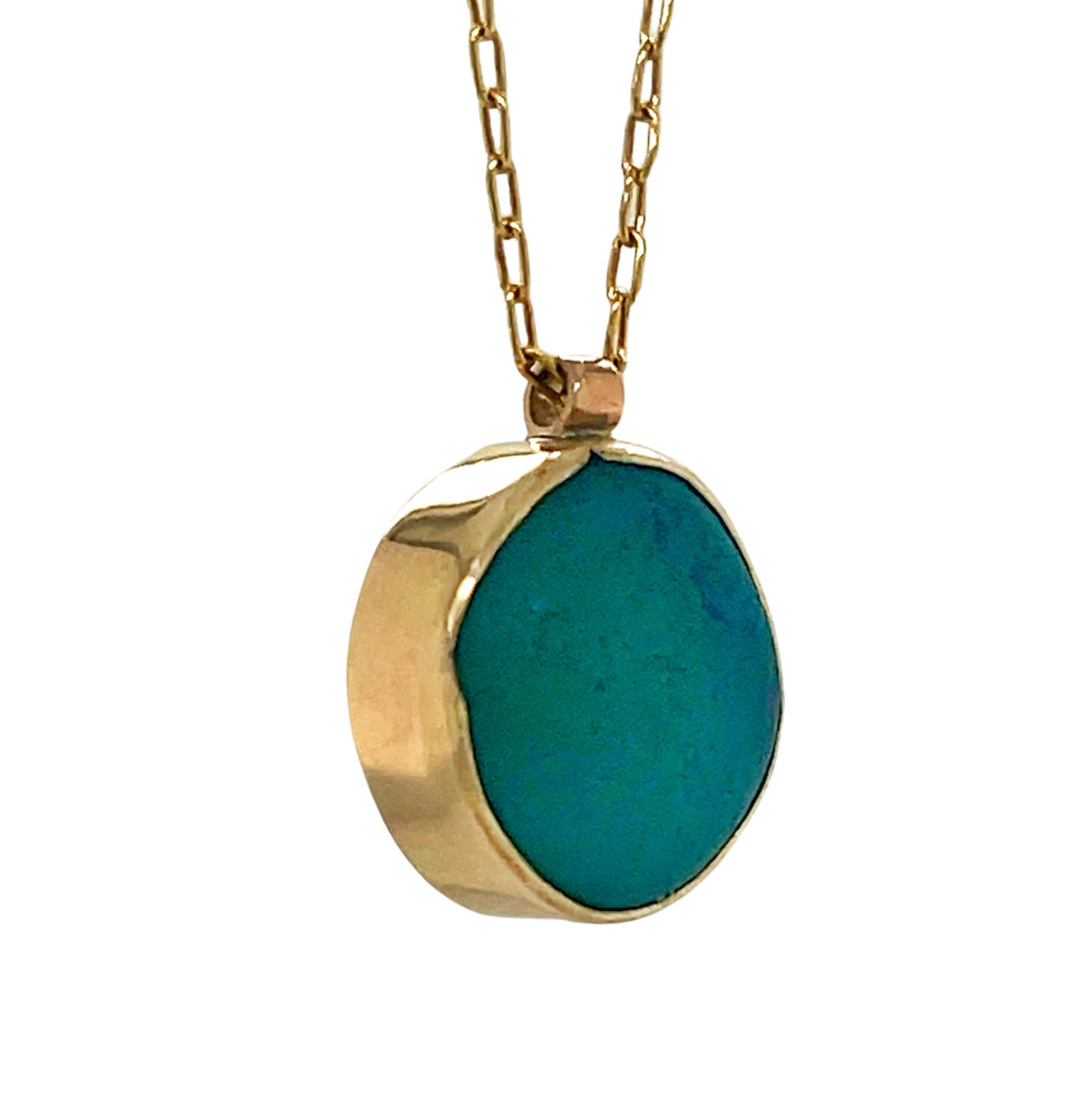 emerald green sea glass necklace, gold bezel necklace