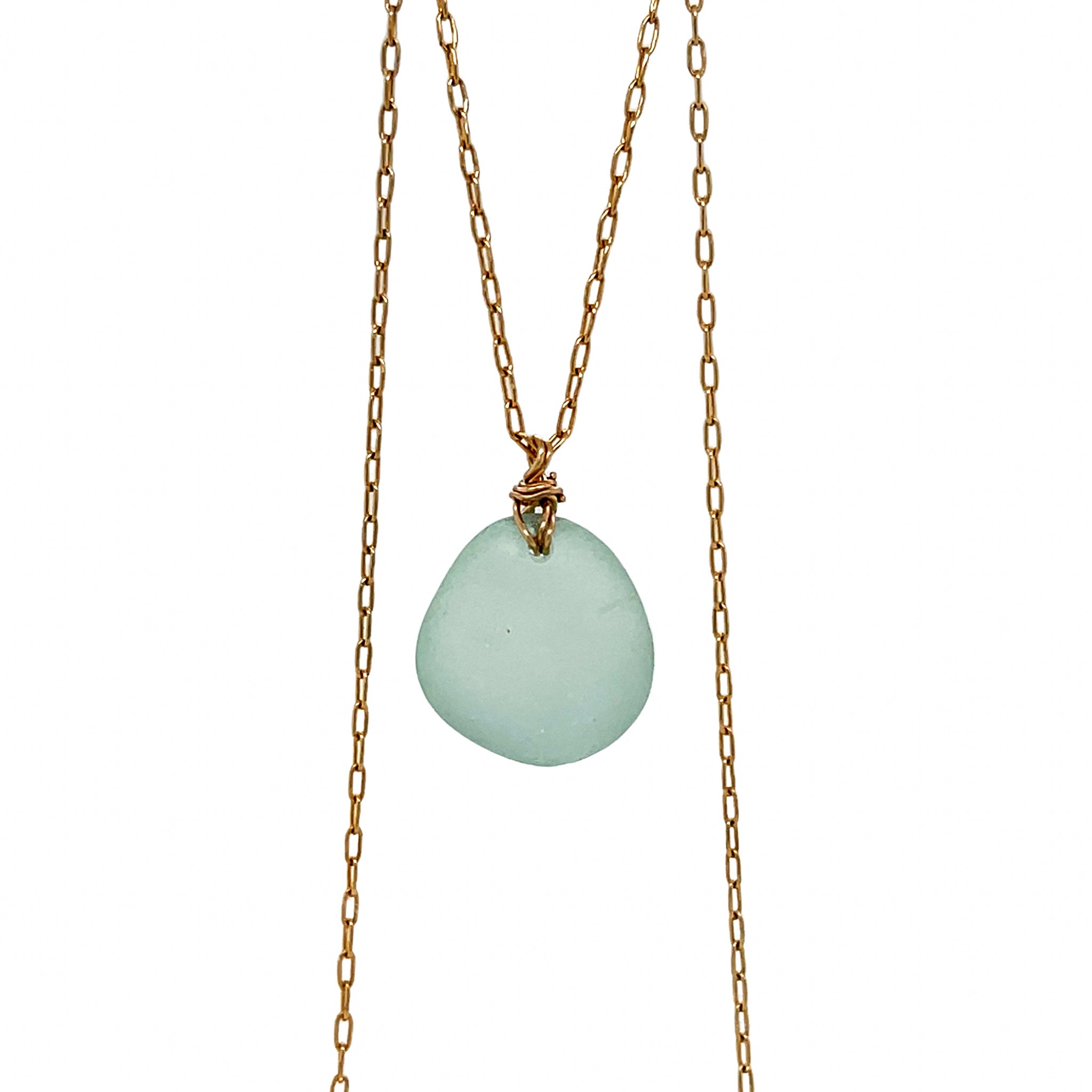 seafoam necklace gold chain