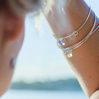 sea glass bangle bracelet