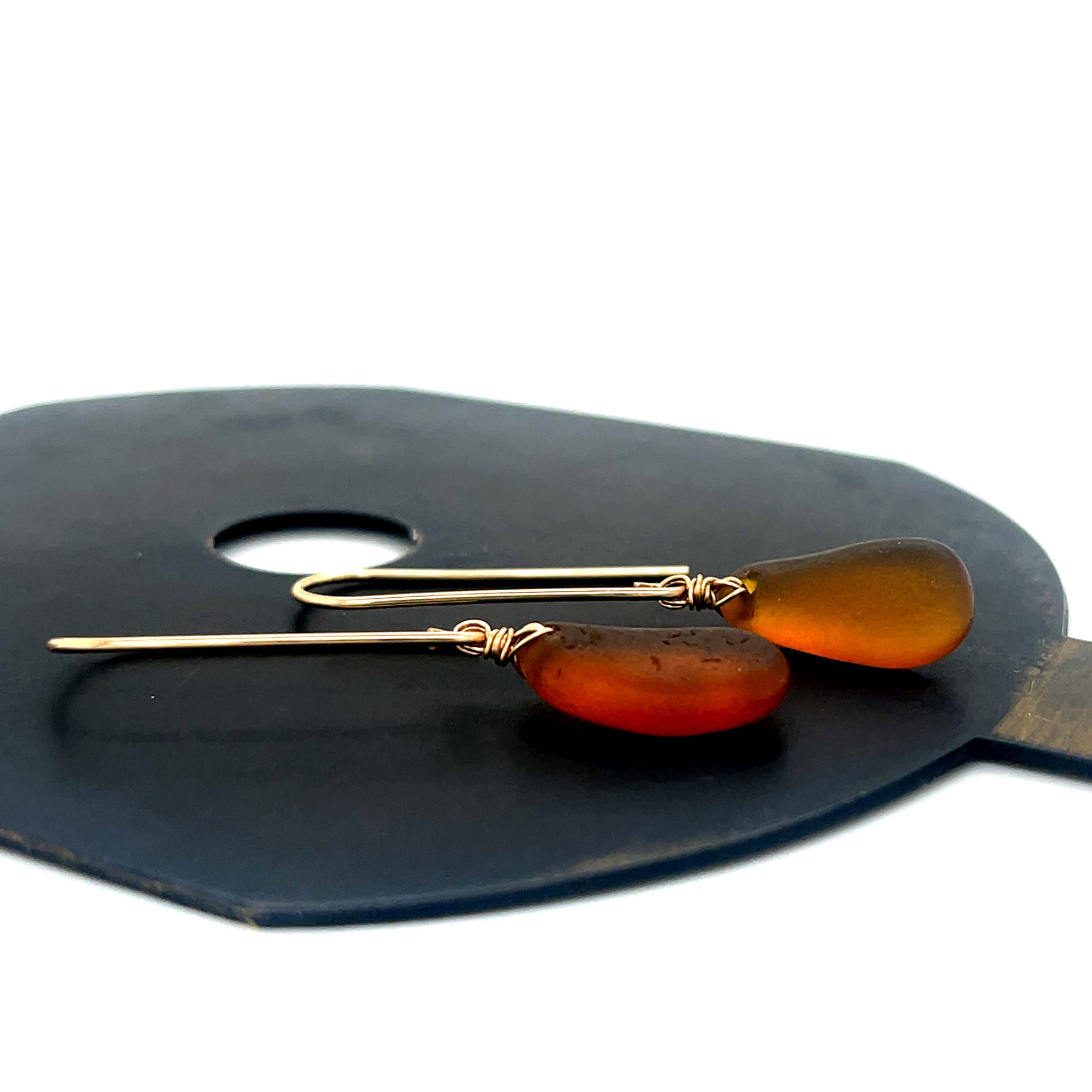 amber seaglass gold earrings online  earrings australia