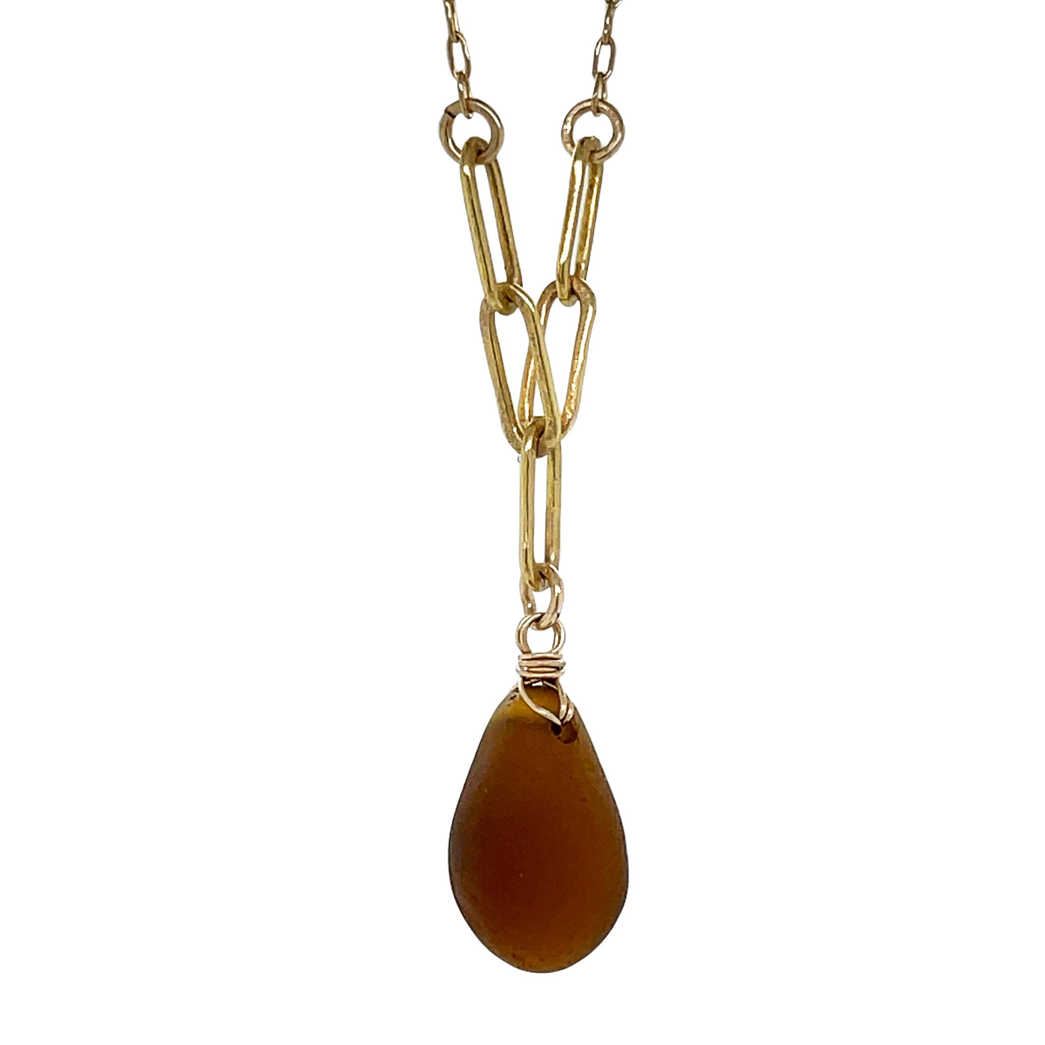 amber glass pendant gold necklace pendant