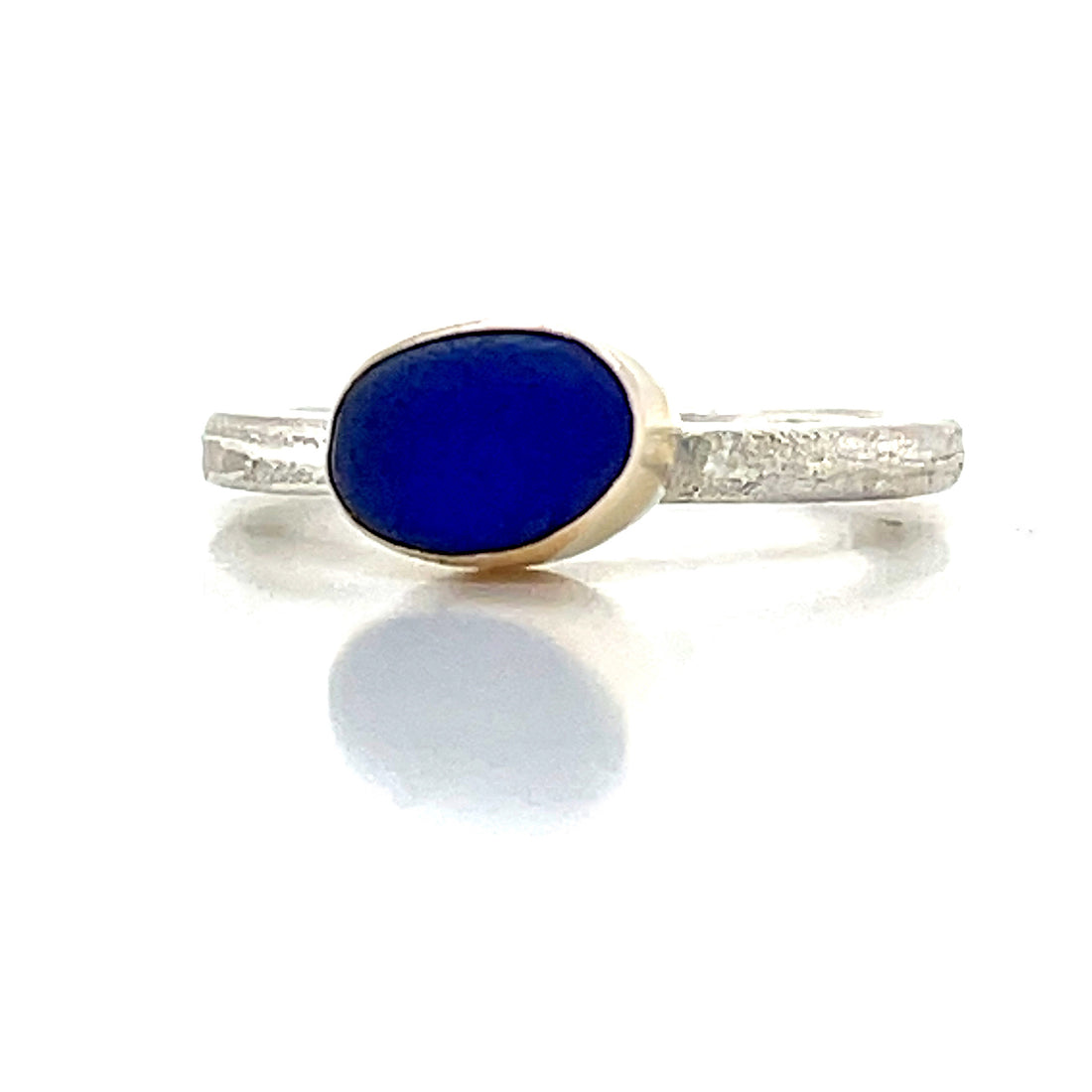 blue sea glass ring bezel ring australia