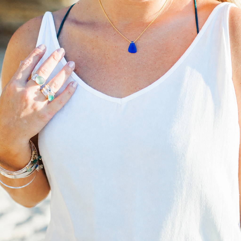 blue seaglass jewellery