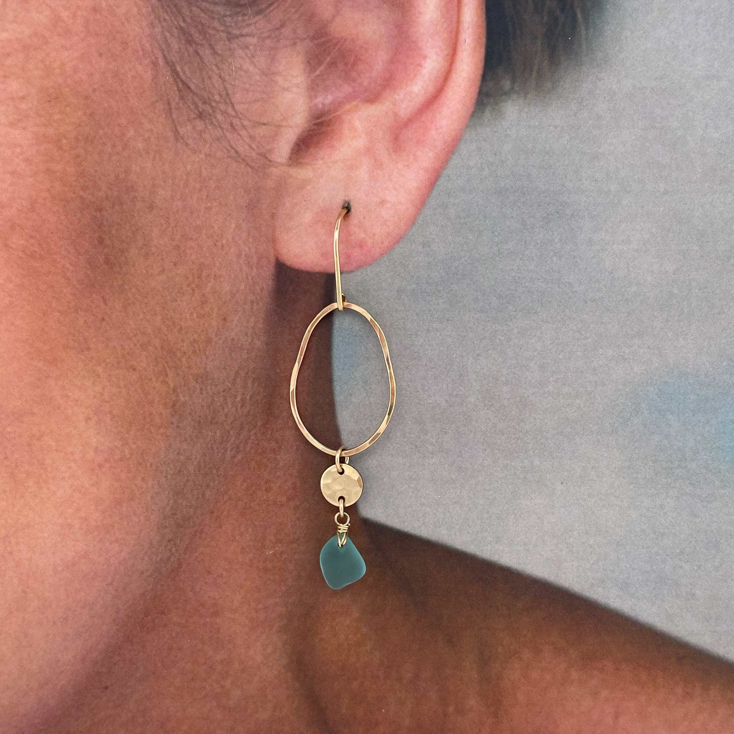 turquoise earrings, handmade seaglass earrings australia