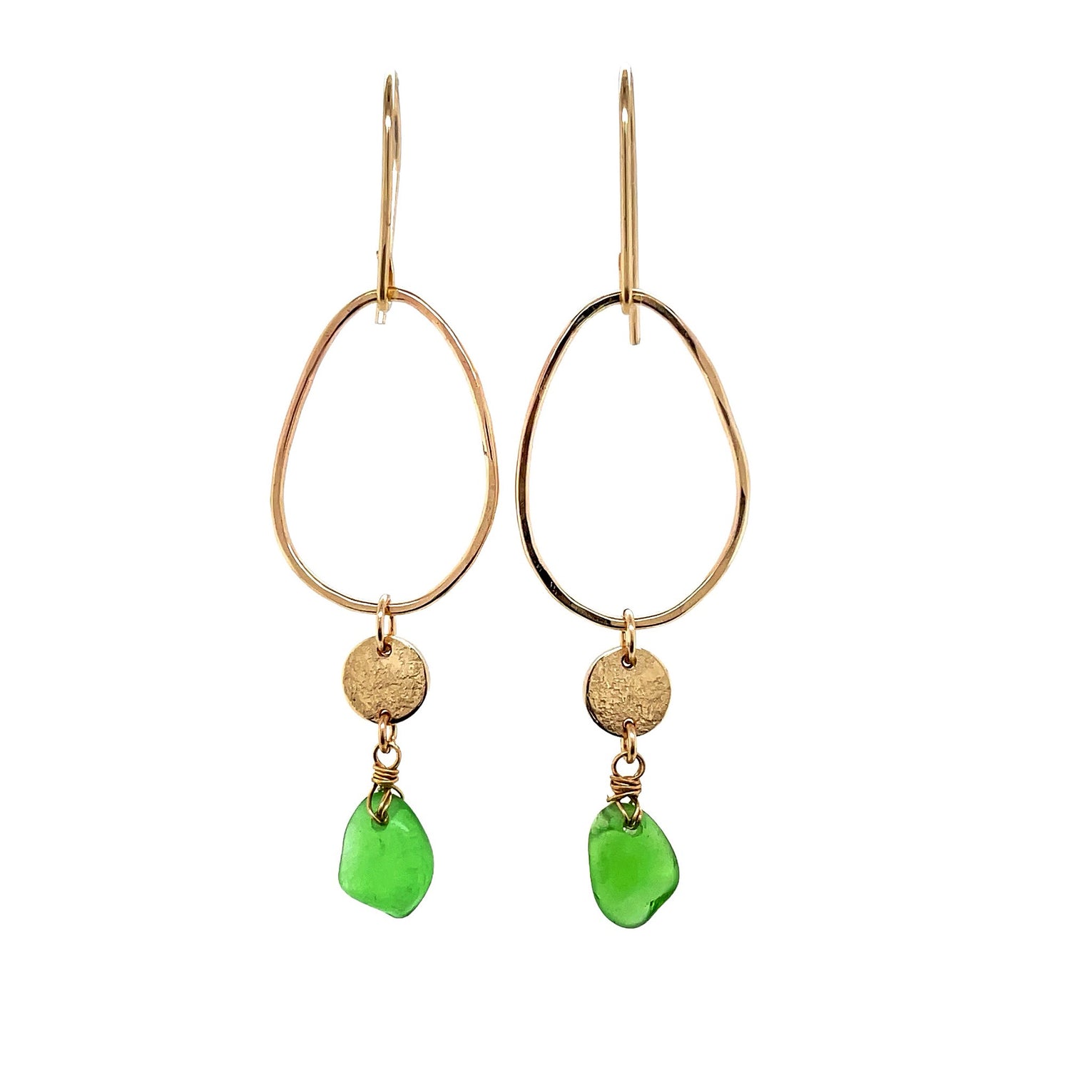 emerald green gold statement earrings