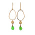 emerald green gold statement earrings