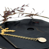 gold disc pendant