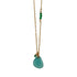 Sea green sea glass necklace with green onyx accents
