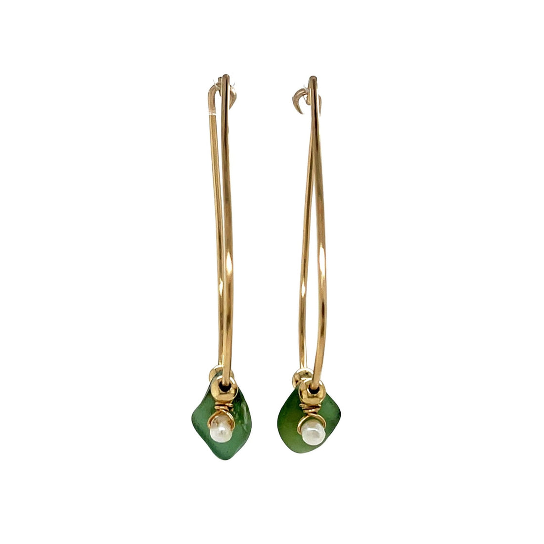 pearl hoops gold hoops