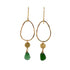 green and gold chandelier earrings