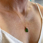 green pearl necklace
