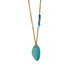 Turquoise sea glass necklace on fine gold chain