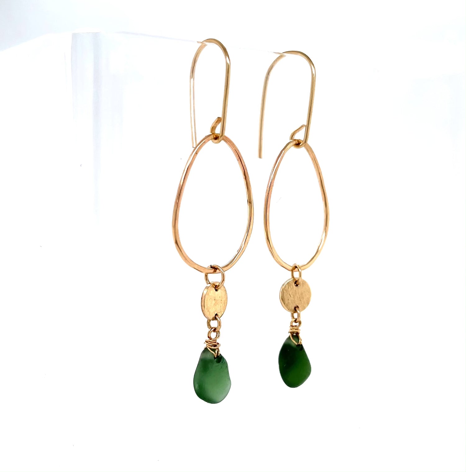 sea glass jewellery, gold