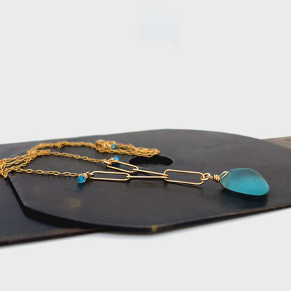 Kriket Broadhurst gold and turquoise sea glass jewellery 
