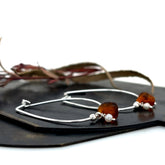 amber sea glass hoops australia