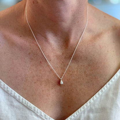 Minimal coastal sea glass necklace by Kriket Broadhurst