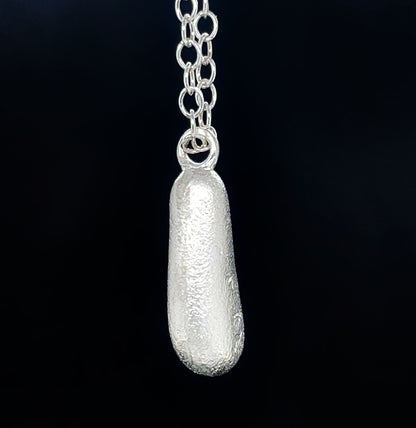 Silver Teardrop Necklace - Charm Necklace - Teardrop Pendant Necklace