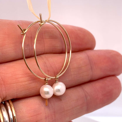 pearl hoop earrings gold tamborine mountain
